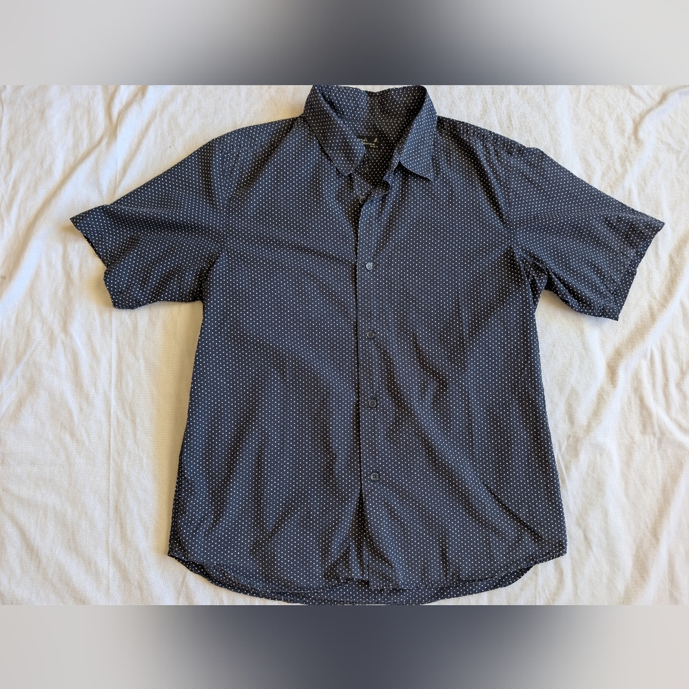 Agnes B. Homme Paris Polka Dot Short sleeve Button Down Shirt Size 46(Small)